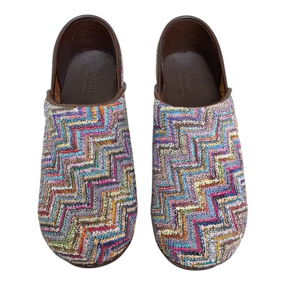 Sanita Professional Clogs EU 35 US 4 Woven Zig Zag Multicolour Work Comfort - Picture 4 of 11